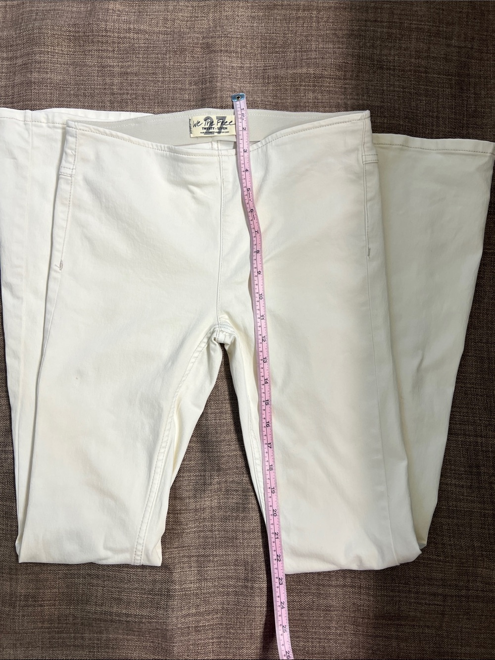 We The Free Cream Flare Jeans - High-Rise Wide Leg - Picture 5 of 8